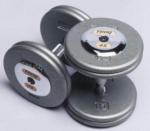 Troy Barbell HFD-045C Pro-Style Dumbbell With Chrome End Cap - 45 Pounds - Sold as Pairs