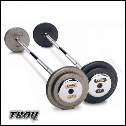 Troy Barbell PFB-060C Pro-Style Fix Curl Barbell - Black Plates And Chrome End Caps - 60 Pounds