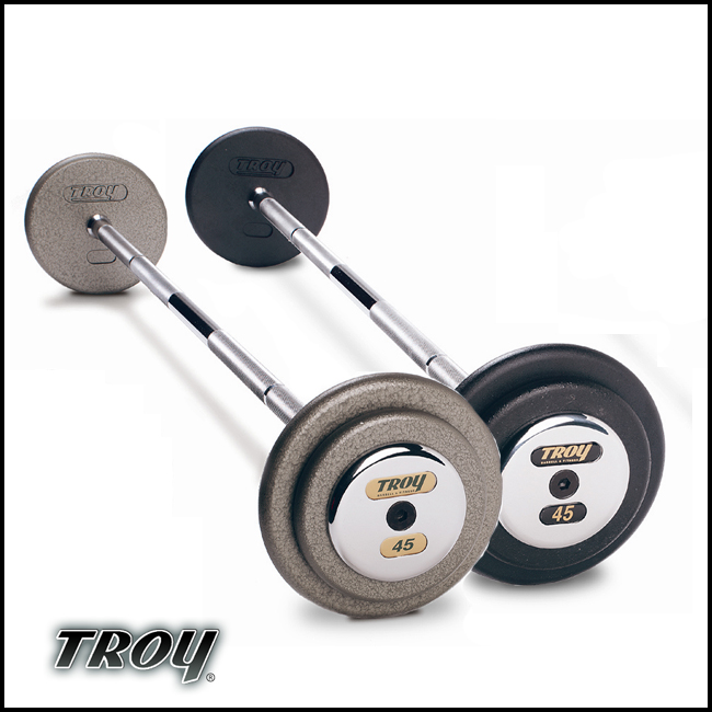 Troy Barbell PFB-075C Pro-Style Fix Curl Barbell - Black Plates And Chrome End Caps - 75 Pounds