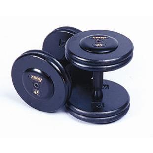 Troy Barbell PFD-010R Pro-Style PFD Black Machined Rubber End Cap Dumbbell - 10 Pounds - Sold as Pairs