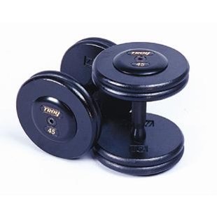 Troy Barbell PFDC-015R One Pair Pro-Style Fix Dumbbells With Contoured Handles - 15 Pounds Each - Sold as Pairs