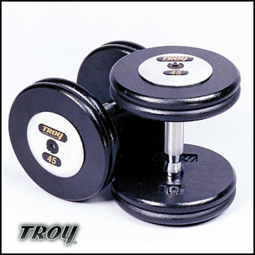 Troy Barbell PFDC-035C Pro-Style Premium Dumbbells With Contoured Handle And Chrome End Caps - 35 Pounds - Sold as Pairs