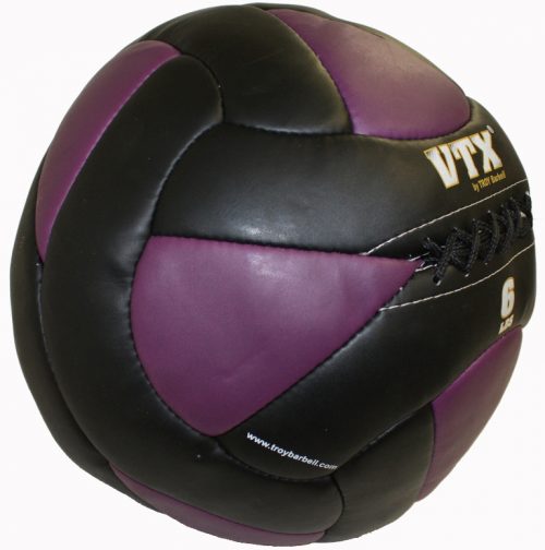 Troy Barbell PWB-006 6 lbs Leather Wall Ball Black & Purple