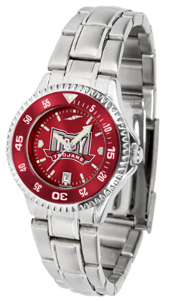 Troy State Trojans Competitor AnoChrome Ladies Watch with Steel Band and Colored Bezel