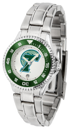 Tulane Green Wave Competitor Ladies Watch with Steel Band