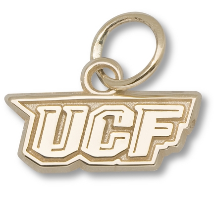 UCF (Central Florida) Knights 3/16" "UCF" Charm - 14KT Gold Jewelry
