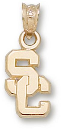 USC Trojans "SC" 7/16" Pendant - 14KT Gold Jewelry
