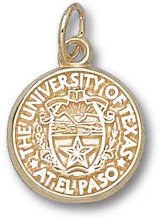 UTEP Texas (El Paso) Miners "Seal" 1/2" Charm - 10KT Gold Jewelry