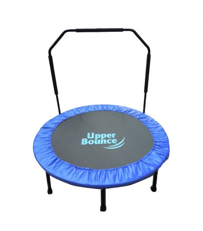 Upper Bounce UBSF01HR-40 Upper Bounce 40 in. Mini Foldable Rebounder Fitness Trampoline with Adjustable Handrail