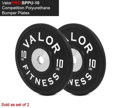 Valor Fitness BPPU-10 Polyurethane Bumper Plate 10 lbs - Black & White