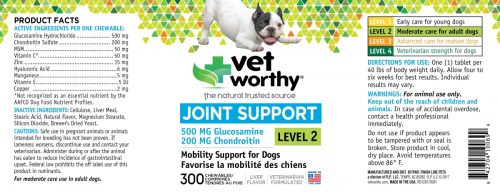 Vet Worthy 0069-9 Joint Support Level 2 Chewable 300 Count