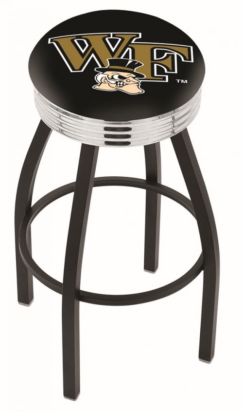 Wake Forest Demon Deacons (L8B3C) 25" Tall Logo Bar Stool by Holland Bar Stool Company (with Single Ring Swivel Black Solid Welded Base)