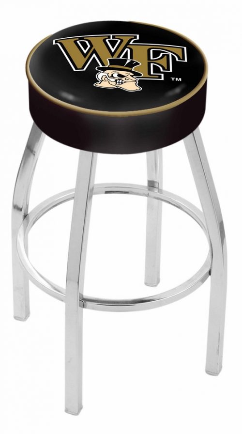 Wake Forest Demon Deacons (L8C1) 25" Tall Logo Bar Stool by Holland Bar Stool Company (with Single Ring Swivel Chrome Solid Welded Base)