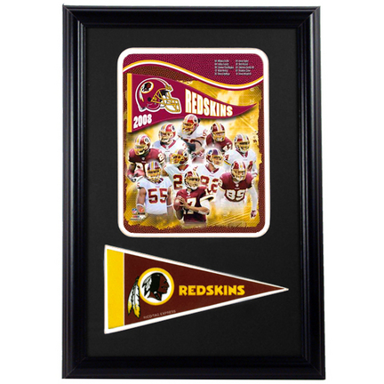 Washington Redskins 2008 Photograph with Team Pennant in a 12" x 18" Deluxe Frame