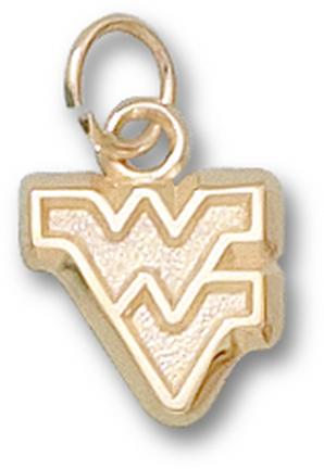 West Virginia Mountaineers Outlined "WV" 3/8" Charm - 14KT Gold Jewelry