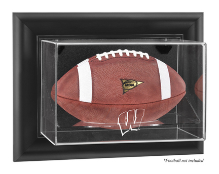 Wisconsin Badgers Black Framed Wall Mountable Logo Football Display Case