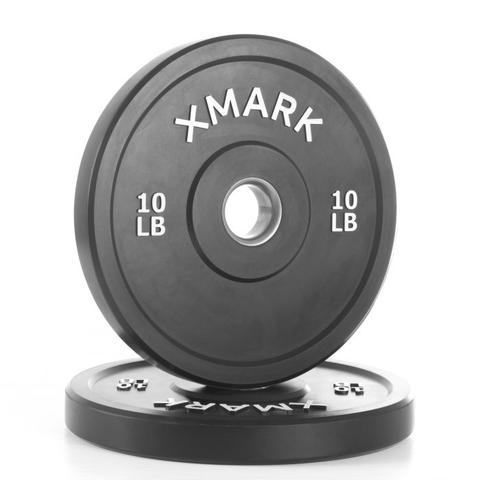 Xmark Fitness XM-3385-10-P 10 lbs. Bumper Plates with Stainless Steel Inserts