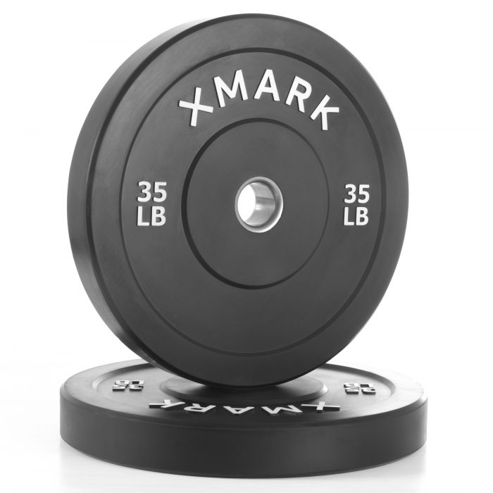 Xmark Fitness XM-3385-35-P 35 lbs. Bumper Plates with Stainless Steel Inserts