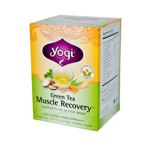 Yogi Muscle Recovery Herbal Tea Green Tea - 16 Tea Bags Case Of 6