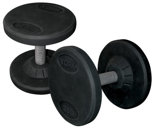 York Barbell 26104 Rubber Pro Style Dumbbell Set of 2 - 25 lbs
