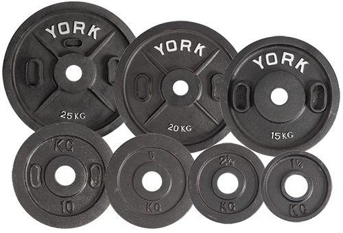 York Barbell 2813 Calibrated Olympic Plates Black - 25 kg