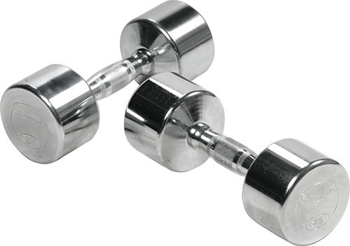 York Barbell 33023 Solid Steel Professional Chrome Dumbbell with Ergo Grip - 10 lbs