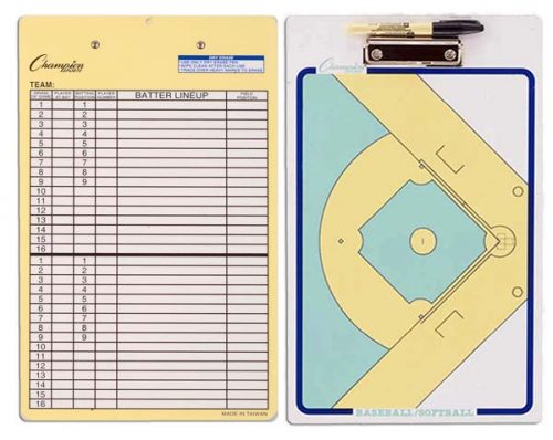 Champion Sports 13162 10 x 16 in. Baseball & Softball Double Sided Dry Ease Coaching Board