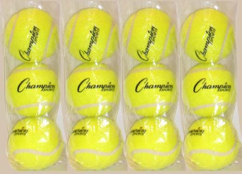 Champion Sports 5583 Pressureless Practice Tennis Balls 12 Piece