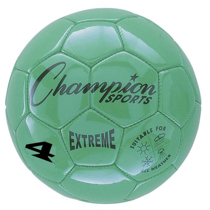 Champion Sports CHSEX4GNBN Soccer Ball Size 4 Composite Green - Pack of 2