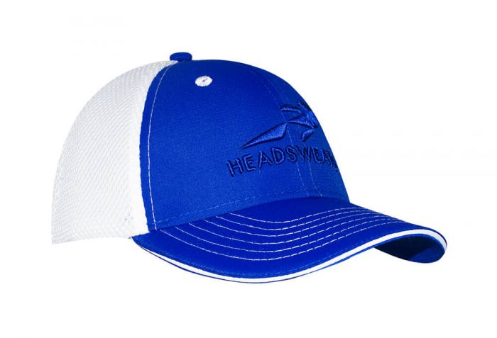 Headsweats Trucker Hat - white/royal with headsweats, one size