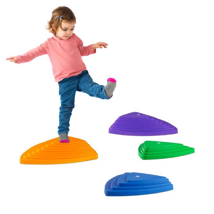 Hey Play M350069 Triangular Stepping Stones - Assorted Color Set of 6