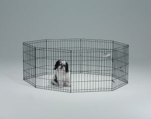 Midwest Container 8 Panel Exercise Pen Black 24x30 Inch - 552-30