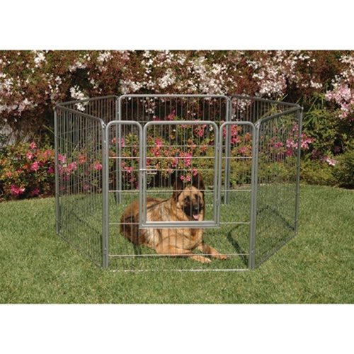 Products 1236-12576 38-Inch Courtyard Kennel Add-a-Panel - Silver Crackle - 2 Pieces