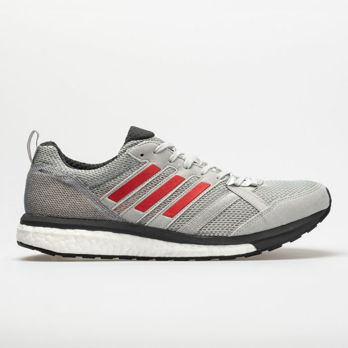 adidas adizero Tempo 9: adidas Men's Running Shoes Grey/Hi-Res Red/Carbon