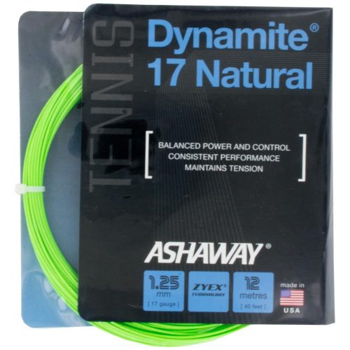 Ashaway Dynamite 17 Natural Optic Green: Ashaway Tennis String Packages