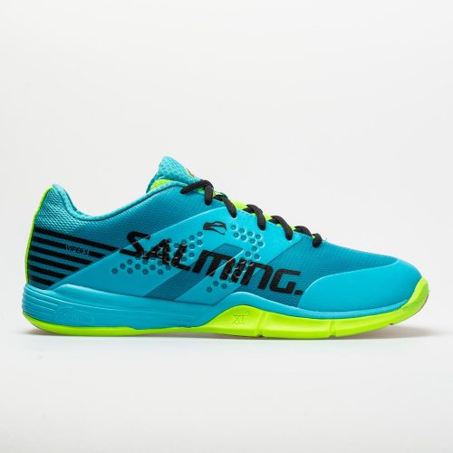 Salming Viper 5: Salming Men's Indoor, Squash, Racquetball Shoes Blue Atol/New Fluo Green