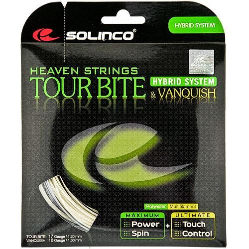 Solinco Tour Bite 17 + Vanquish 16 Hybrid: Solinco Tennis String Packages