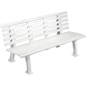 Unique 5' Polyethelene and PVC Bench with Back - White: Tourna Court Equipment