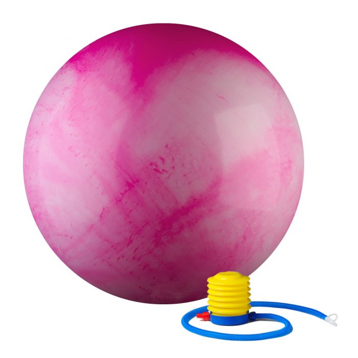 Black Mountain Products 55cm MC Pink Ball 55 cm Static Strength Exercise Stability Ball with Pump Multi-Colored Pink