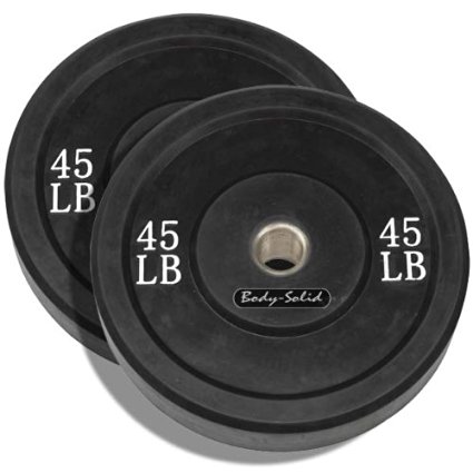 Body Sport BDSRBP45 45 lbs Rubber Bumper Plate Black