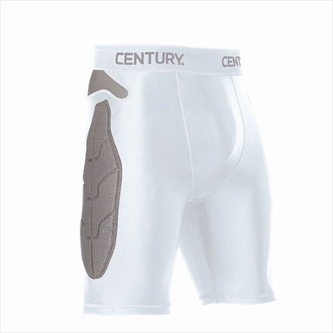 Century 14242-100212 Padded Compression Shorts - White Small