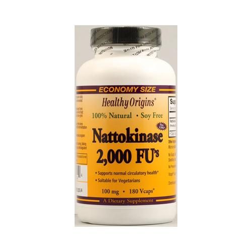 Healthy Origins HG1099571 100 mg Nattokinase 2000 Fus - 180 Vegetarian Capsules
