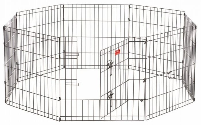 Jewett Cameron Company ZW 11624 Exercise Pen with Stakes Black - 24 in.