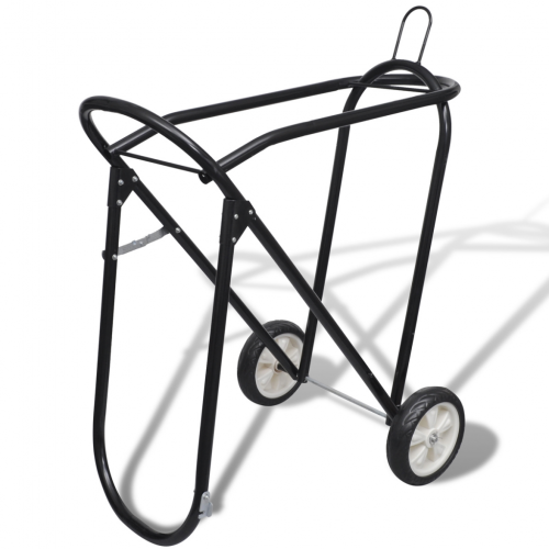 OnlineGymShop CB17454 Metal Foldable Saddle Rack with Wheels