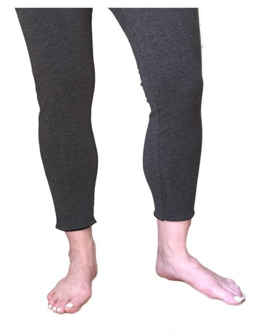 Reversible 755874005865 Womens Cropped Leggings - Black & Grey Extra Large