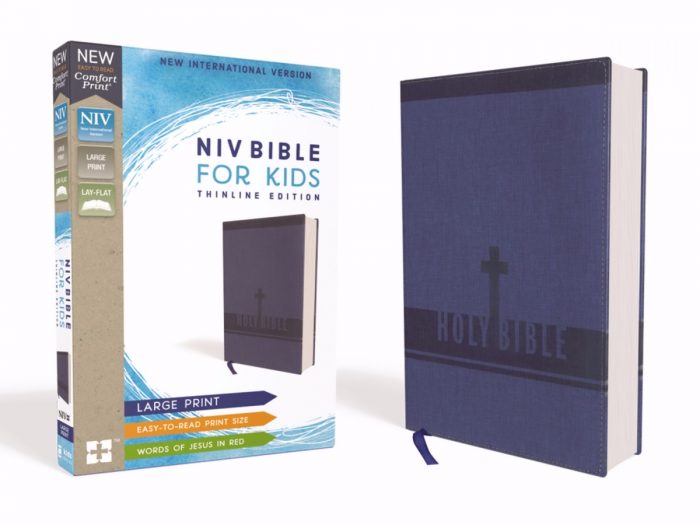 ZonderKidz 200428 NIV Bible for Kids Comfort Print Large Print - Blue Leathersoft